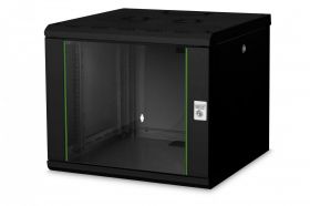 DIGITUS 9U wall mounting cabinet, Unique 509x600x600 mm, color black (RAL 9005) (DN-19 09U-6/6-SW)