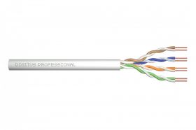 DIGITUS CAT 5e U-UTP installation cable, 100 MHz Eca (PVC), AWG 24/1, 100 m paper box, sx, grey (DK-1511-V-1-1)