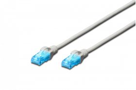 DIGITUS CAT 5e U-UTP patch cord, Cu, PVC AWG 26/7, length 0.25 m, color grey (DK-1511-0025)