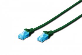 DIGITUS CAT 5e U-UTP patch cord, Cu, PVC AWG 26/7, length 0.5 m, color green (DK-1511-005/G)