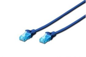 DIGITUS CAT 5e U-UTP patch cord, PVC AWG 26/7, length 0.25 m, blue (DK-1512-0025/B)