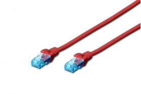 DIGITUS CAT 5e U-UTP patch cord, PVC AWG 26/7, length 0.5 m, red (DK-1512-005/R)
