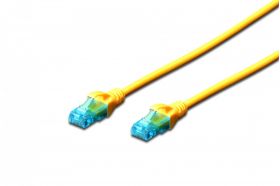 DIGITUS CAT 5e U-UTP patch cord, PVC AWG 26/7, length 0.5 m, yellow (DK-1512-005/Y)