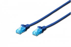 DIGITUS CAT 5e U-UTP patch cord, PVC AWG 26/7, length 1 m, color blue (DK-1512-010/B)