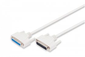 DIGITUS Datatransfer extension cable, D-Sub25 M/F, 2.0m, serial/parallel, molded, be (AK-610201-020-E)