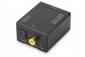 DIGITUS Digital to analog converte with metal housing Coaxial/Toslink to BNC (Cinch), 5V/1A power supply (DS-40133)