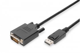 DIGITUS DisplayPort adapter cable, DP - DVI (24+1) M/M, 1.0m, w/interlock, DP 1.1a, bl (AK-340301-010-S)