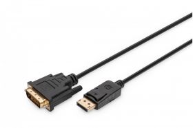 DIGITUS DisplayPort adapter cable, DP - DVI (24+1) M/M, 3.0m, w/interlock, DP 1.1a compatible, bl (AK-340306-030-S)