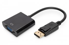 DIGITUS DisplayPort adapter cable, DP - HD15 M/F, 0.15m,w/interlock, DP 1.2 compatible, bl (AK-340403-001-S)