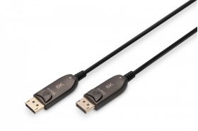 DIGITUS DisplayPort AOC hybrid-fiber connection cable M/M, 10m, UHD 8K@60H, gold, bl (AK-340107-100-S)