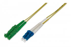 DIGITUS FO patch cord, duplex, E2000 (APC) to LC (UPC) R+M, SM OS2 09/125 µ, 2 m (AL-9E2000LC-02I)