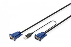 DIGITUS KVM Cable Set,VGA, USB black, 5,0 m (DS-19233)