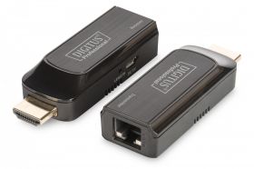 DIGITUS Mini HDMI Extender Set, Full HD, 1080p 50m, Cat6/6A/7, powered via Micro USB cable, bk (DS-55203)