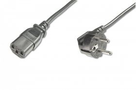 DIGITUS Power Cord, CEE 7/7 (Typ-F) 90ø angled - C13 M/F, 5.0m, H05VV-F3G 1.0qmm, black (AK-440100-050-S)