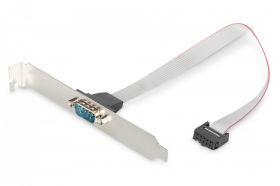 DIGITUS Serial Slot Bracket cable, D-Sub9 - IDC 2x5pin M/F, 0.25m, serial, DTK, be (AK-610300-003-E)