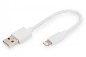 DIGITUS USB-A to lightning MFI  C89, 0.15M Data and charging cable, white, 5V, 2.4A (DB-600106-001-W)