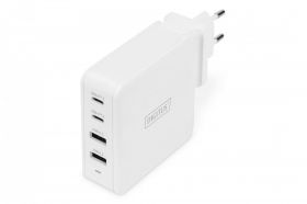 DIGITUS USB-C Wall Charger, white 100W, 2x USB-C, 2x USB-A, PD 3.0 (DA-10197)