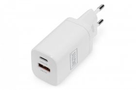 DIGITUS USB Charger 1x USB-A / 1x USB-C 30W Dual Port, 1x 2,4A, 1x 3A, QC3.0 (DA-10062)