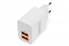 DIGITUS USB Charger 2x USB-A 15W, 2x 2,4A, white (DA-10061)