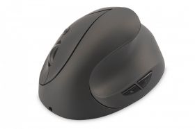 DIGITUS Wireless Ergonomic Optical Mouse 6D (Buttons), 2.4GHz, rechargeable battery, black (DA-20155)