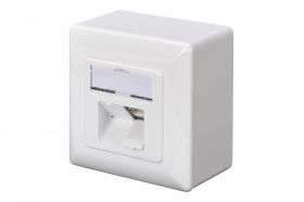 DIGITUS CAT 5e wall outlet, shielded, 2x RJ45 8P8C, LSA, pure white, surface mount (DN-9002-N)