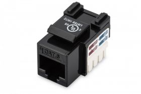 DIGITUS CAT 6 Keystone Jack, unshielded RJ45 to LSA, color black (DN-93601)