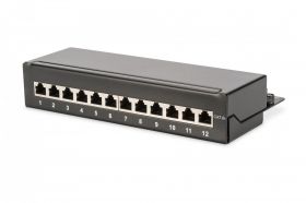 DIGITUS Desktop CAT 6A  Patch Panel, shielded Class EA, 12-port RJ45, 8P8C, LSA (DN-91612SD-EA)