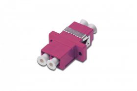 DIGITUS FO coupler, duplex, LC to LC, MM, violet, OM4 ceramic sleeve, polymer housing, incl. screws (DN-96019-1)