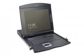 DIGITUS Modularized 43,2cm (17') TFT console with 1 port KVM, German keyboard, black (RAL 9005) (DS-72210-1GE)