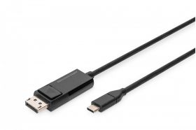 DIGITUS USB Type-C to DisplayPort Bidirectional max. Resolution 8K@30Hz, lenghts 2m, Black (AK-300334-020-S)