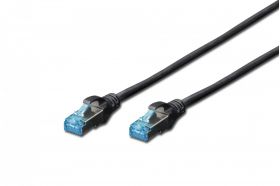 DIGITUS CAT 5e SF-UTP patch cord, Cu, PVC AWG 26/7, length 0.5 m, color black (DK-1531-005/BL)