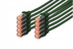 DIGITUS CAT 6 S-FTP patch cord, Cu, LSZH AWG 27/7, length 1 m, 10 pieces, color green (DK-1644-010-G-10)