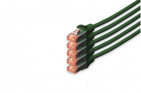 DIGITUS CAT 6 S-FTP patch cord, Cu, LSZH AWG 27/7, length 10 m, 5 pieces, color green (DK-1644-100-G-5)