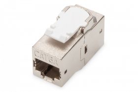 DIGITUS CAT 6A modular coupler, shielded RJ45 to RJ45, snap-in panel mount (DN-93906)