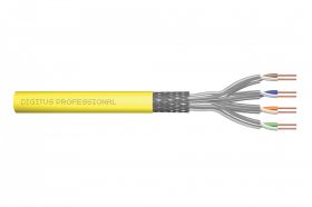 DIGITUS CAT 7A S-FTP installation cable, 1500 MHz Dca (EN 50575), AWG 22/1, 1000 m drum, sx, yellow (DK-1743-A-VH-10)