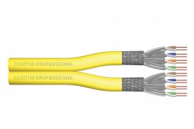 DIGITUS CAT 7A S-FTP installation cable, 1500 MHz Dca (EN 50575), AWG 22/1, 500 m drum, dx, yellow (DK-1743-A-VH-D-5)