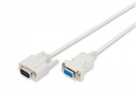 DIGITUS Datatransfer extension cable, D-Sub9 M/F, 2.0m, serial, snap-hoods, be (AK-610202-020-E)