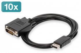 DIGITUS DisplayPort adapter cable, DP - DVI (24+1) M/M, 2.0m, 10er Set, Full HD, bl (AK-990900-020-S)