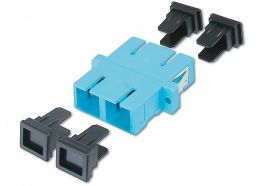 DIGITUS FO coupler, duplex, SC to SC, MM OM3, color aqua ceramic sleeve, polymer housing, incl. screws (DN-96005-1)