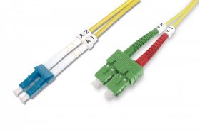 DIGITUS FO patch cord, duplex, SC (APC) to LC (PC) SM OS2 09/125 µ, 1 m (DK-292SCA3LC-01)