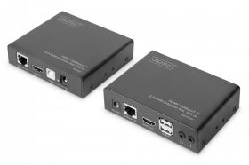 DIGITUS HDBaseT 2.0 HDMI KVM Extender Set 4K/60Hz (4:2:0), 6x USB (DS-55505)