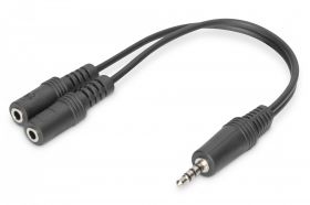 DIGITUS Headset adap. cab.,TRRS 3.5mm(4pin)-2xstereo 3.5mm M/F/F, 0.2m, bl (AK-510301-002-S)