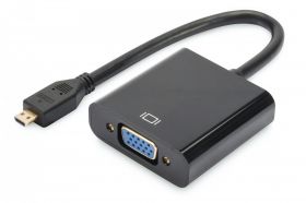 DIGITUS Micro HDMI to VGA converter adapter Typ D - VGA (D-Sub) connector, 3,5mm audio jack (DA-70460)