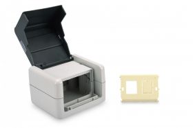 DIGITUS Outdoor Surface Mount Box IP44, surface mount, hinged lid, incl. inlet for 2x Keystone Modules (DN-93844-OD-2)