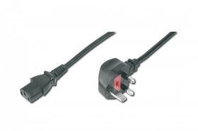 DIGITUS Power Cord, UK plug, 90ø angled - C13 M/F, 1.8m, H05VV-F3G 0.75qmm, fuse 5A, black (AK-440107-018-S)