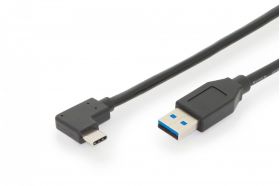 DIGITUS USB 3.1 connection cable, C 90ø angled to A M/M, 1.0m, Gen2, 3A, 10GB, 3.1 Version, bl (AK-300147-010-S)