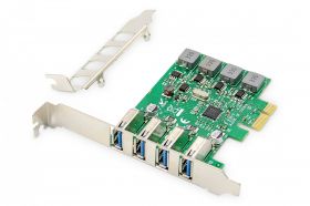 DIGITUS USB PCI Express Add-On card USB3.0, 4-port A/F, Chipset: VL805, self powered (DS-30226)