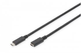 DIGITUS USB Type-C extension cable, Type C M/F, 1.5m, 3A, 480MB, Version 2.0, bl (AK-300210-015-S)