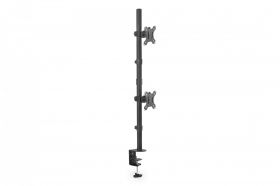 DIGITUS Universal Dual Monitor Mount, Vertical 17-32', 8 kg max. each, clamp or grommet mount (DA-90438)