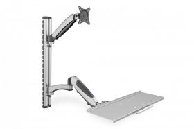 DIGITUS Workstation (Monitor, Keyboard) Wall Mount 27 inch, 6 kg, VESA 75x75, 100x100, silver (DA-90354)